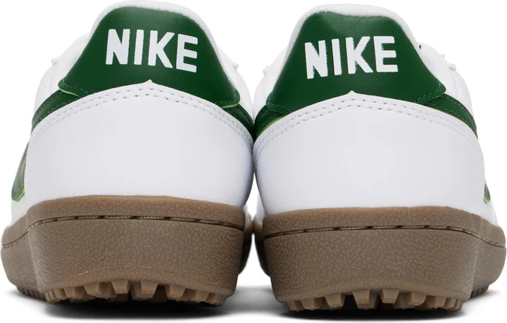 Nike White & Green Field General Sneakers - Image 2
