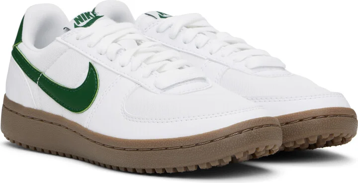 Nike White & Green Field General Sneakers - Image 4