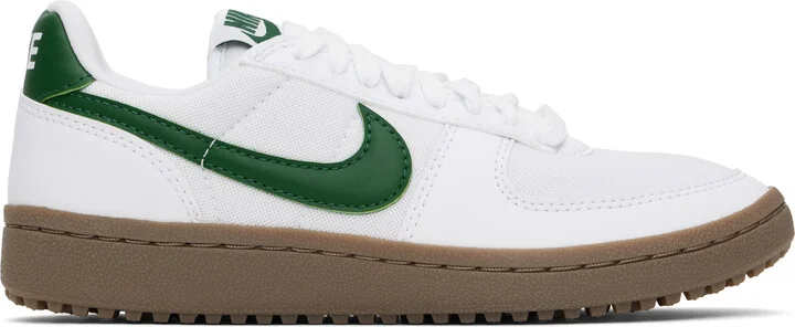 Nike White & Green Field General Sneakers