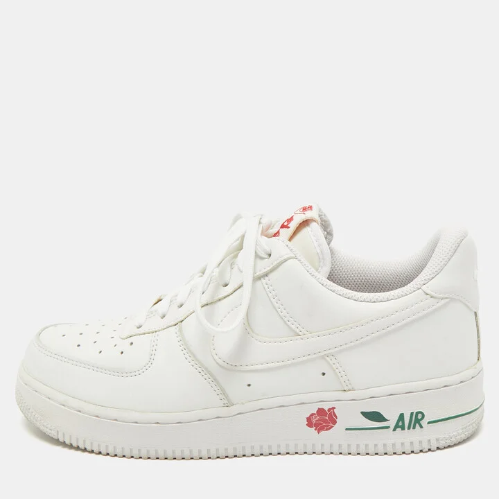Nike White Leather Dunk Low Lace Up Sneakers Size 40