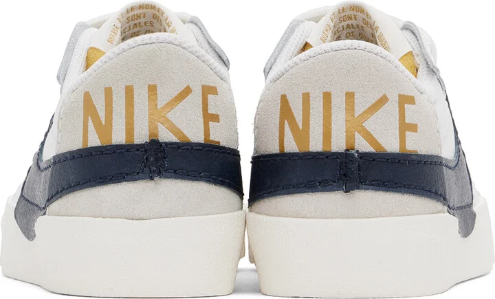 Nike White & Navy Blazer Low '77 Jumbo Sneakers - Image 2