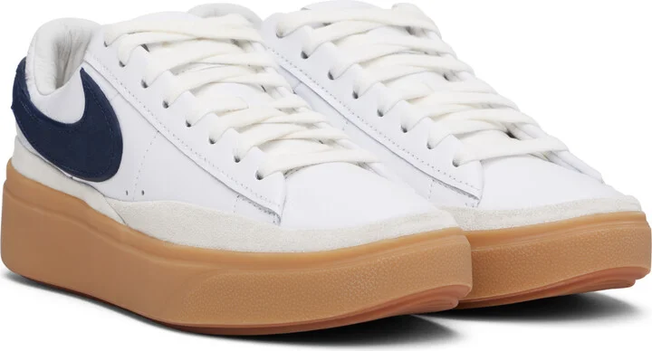 Nike White & Navy Blazer Phantom Low Sneakers - Image 4