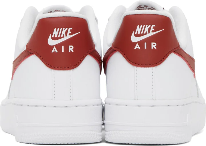 Nike White & Orange Air Force 1 '07 Sneakers - Image 2