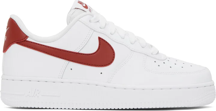 Nike White & Orange Air Force 1 '07 Sneakers