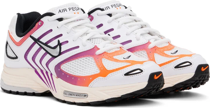 Nike White & Orange Air Pegasus 2005 Sneakers - Image 4