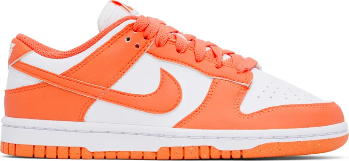 Nike White & Orange Dunk Low Sneakers