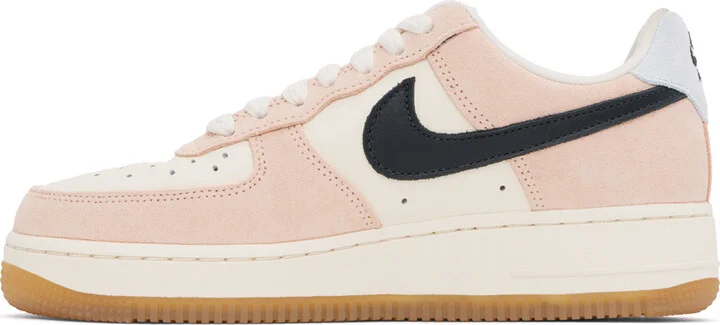 Nike White & Pink Air Force 1 '07 Sneakers - Image 3