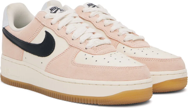 Nike White & Pink Air Force 1 '07 Sneakers - Image 4
