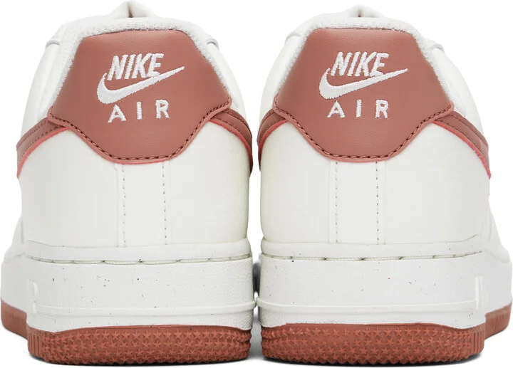 Nike White & Pink Air Force 1 '07 Sneakers - Image 2