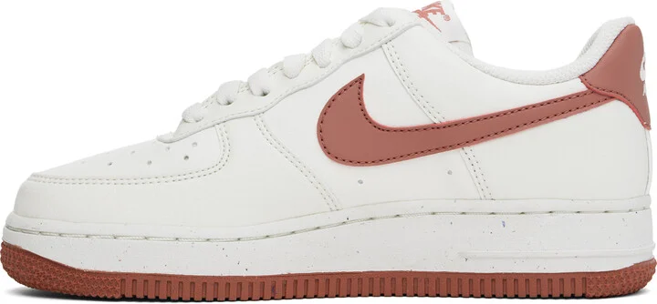 Nike White & Pink Air Force 1 '07 Sneakers - Image 3
