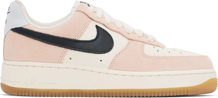 Nike White & Pink Air Force 1 '07 Sneakers