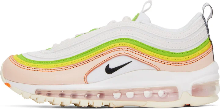 Nike White & Pink Air Max 97 Sneakers - Image 3