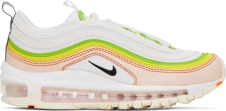 Nike White & Pink Air Max 97 Sneakers