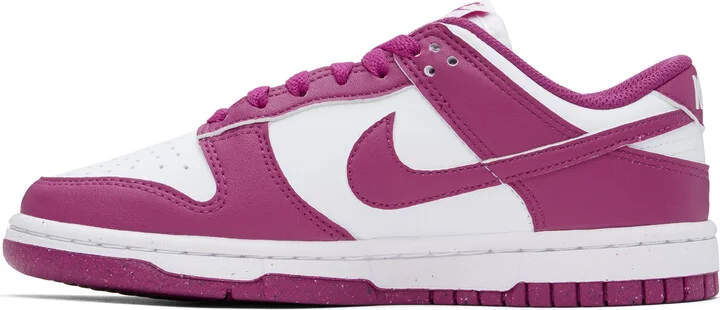 Nike White & Pink Dunk Low Next Nature Sneakers - Image 3