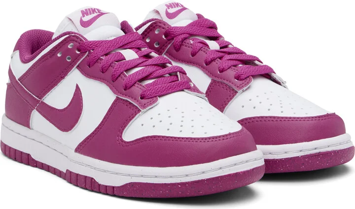 Nike White & Pink Dunk Low Next Nature Sneakers - Image 4