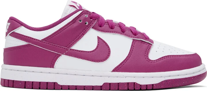 Nike White & Pink Dunk Low Next Nature Sneakers