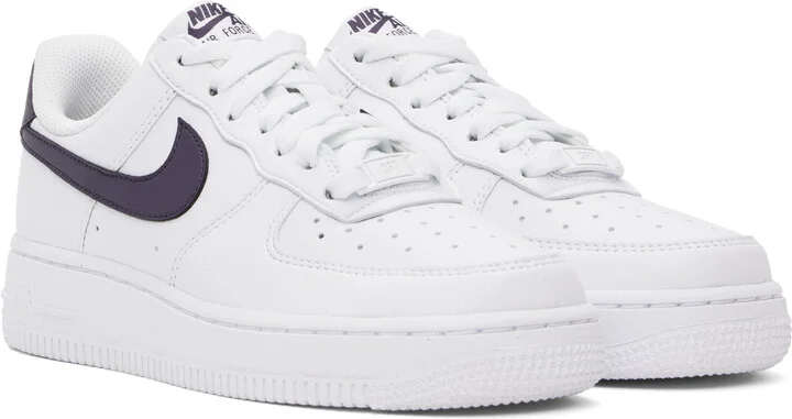 Nike White & Purple Air Force 1 '07 Next Nature Sneakers - Image 4
