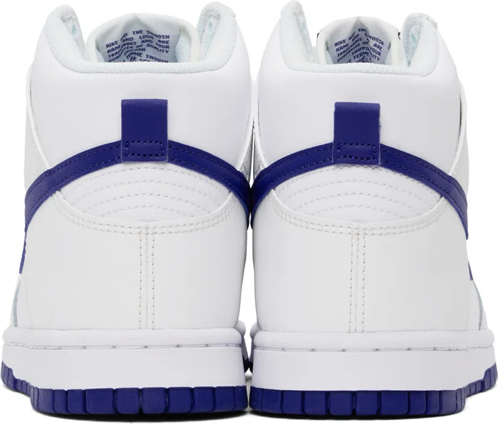 Nike White & Purple Dunk High Retro Sneakers - Image 2