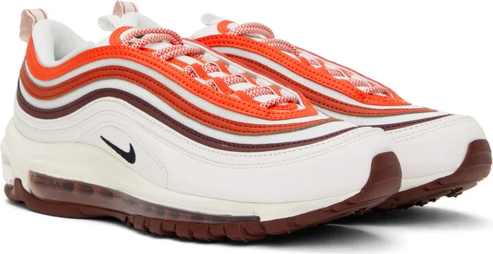 Nike White & Red Air Max 97 Sneakers - Image 4
