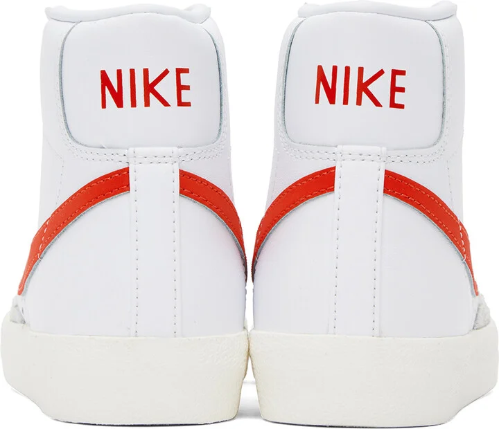 Nike White & Red Blazer Mid '77 Sneakers - Image 2