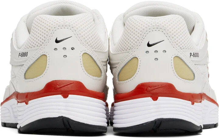Nike White & Red P-6000 Sneakers - Image 2