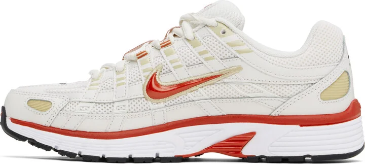 Nike White & Red P-6000 Sneakers - Image 3