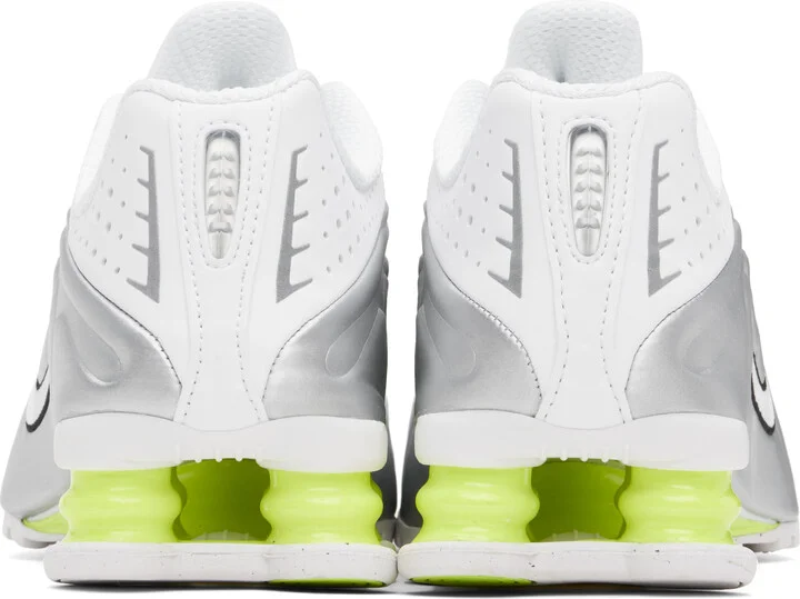 Nike White & Silver Shox R4 Sneakers - Image 2