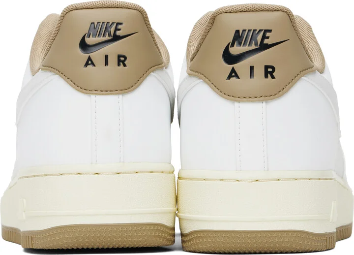 Nike White & Tan Air Force 1 '07 LV8 Sneakers - Image 2