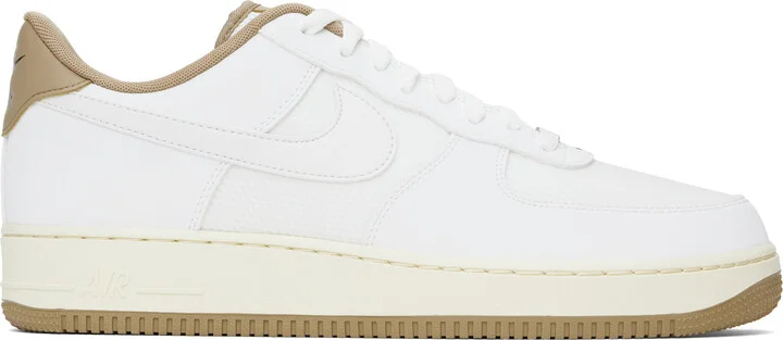 Nike White & Tan Air Force 1 '07 LV8 Sneakers