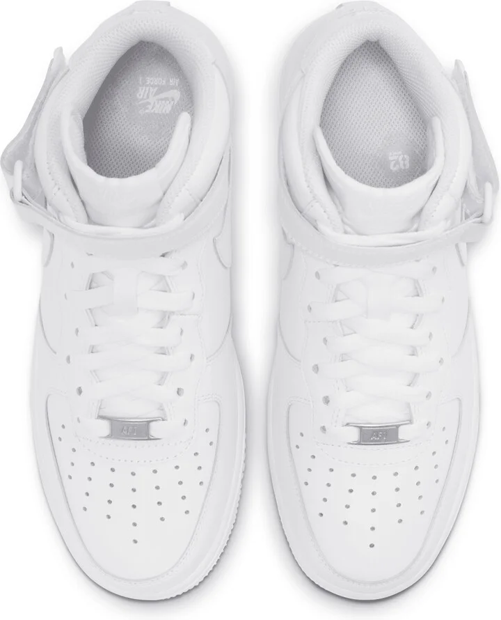 Nike Women's Air Force 1 '07 Mid Shoes in White | DD9625-100 - Image 4