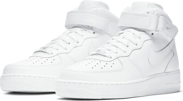 Nike Women's Air Force 1 '07 Mid Shoes in White | DD9625-100 - Image 5