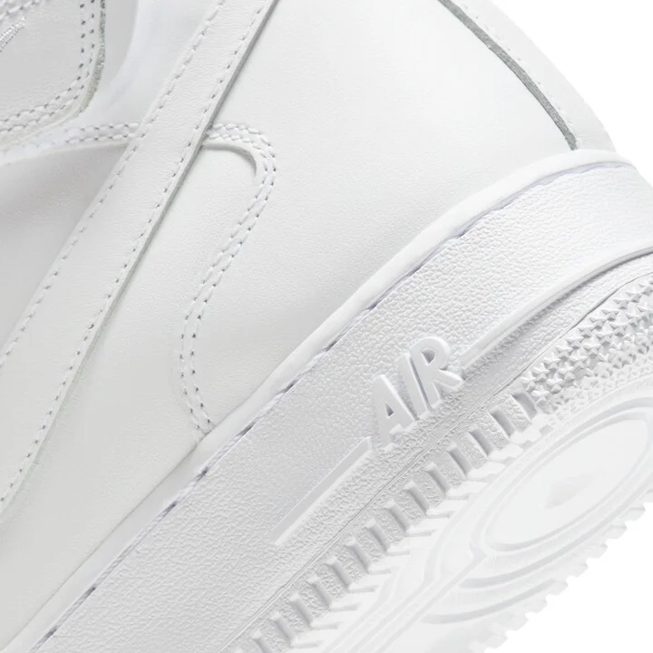 Nike Women's Air Force 1 '07 Mid Shoes in White | DD9625-100 - Image 8