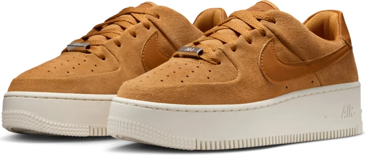 Nike Women's Air Force 1 Sage Low Shoes in Brown | AR5339-701 - Image 5