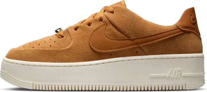 Nike Women's Air Force 1 Sage Low Shoes in Brown | AR5339-701