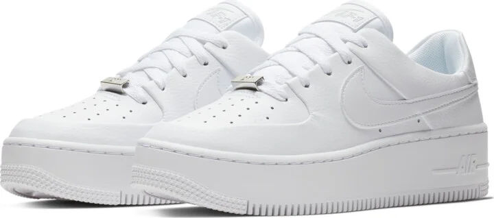 Nike Women's Air Force 1 Sage Low Shoes in White | AR5339-100 - Image 5
