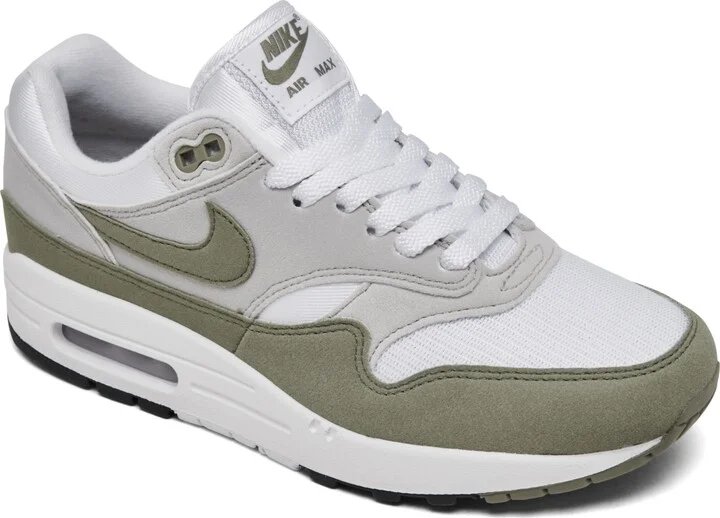 Nike Women's Air Max 1 '87 Casual Sneakers from Finish Line - White/Light Army