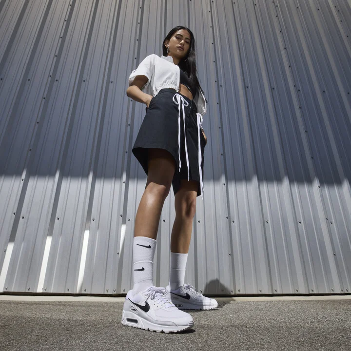 Nike Women's Air Max 90 Shoes in White | DH8010-101 - Image 10