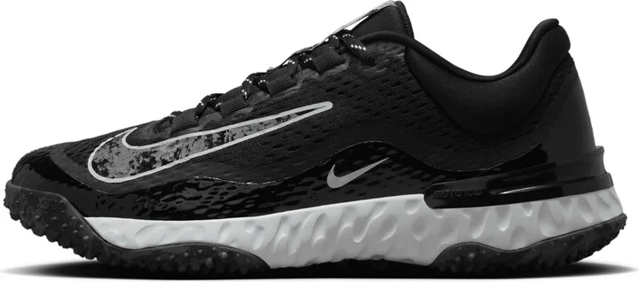 Nike Women's Alpha Huarache Elite 4 Turf Softball Shoes in Black | DV0496-001