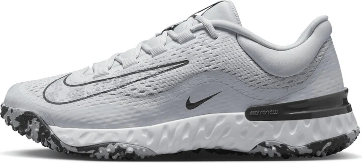 Nike Women's Alpha Huarache Elite 4 Turf Softball Shoes in Grey | DV0496-002