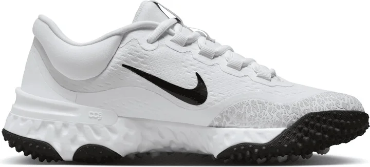 Nike Women's Alpha Huarache Elite 4 Turf Softball Shoes in White | FD2746-100 - Image 3