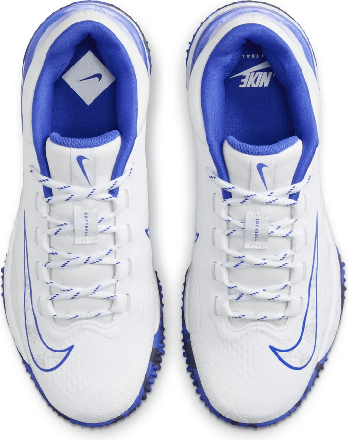 Nike Women's Alpha Huarache Elite 4 Turf Softball Shoes in White | FD2746-103 - Image 4