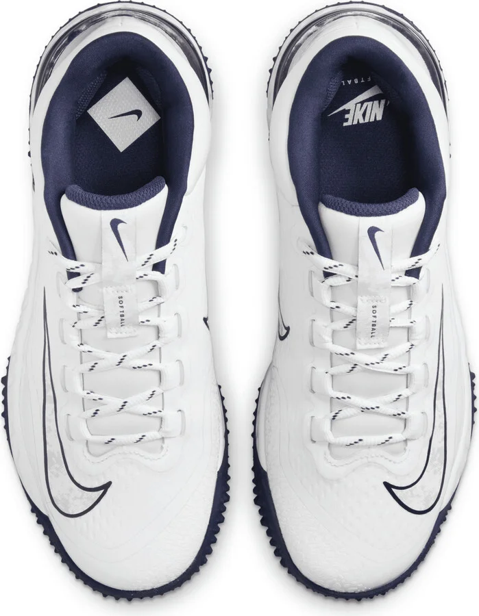 Nike Women's Alpha Huarache Elite 4 Turf Softball Shoes in White | FD2746-105 - Image 4