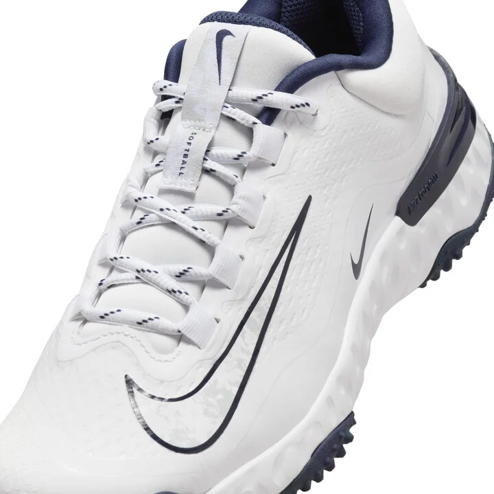 Nike Women's Alpha Huarache Elite 4 Turf Softball Shoes in White | FD2746-105 - Image 7