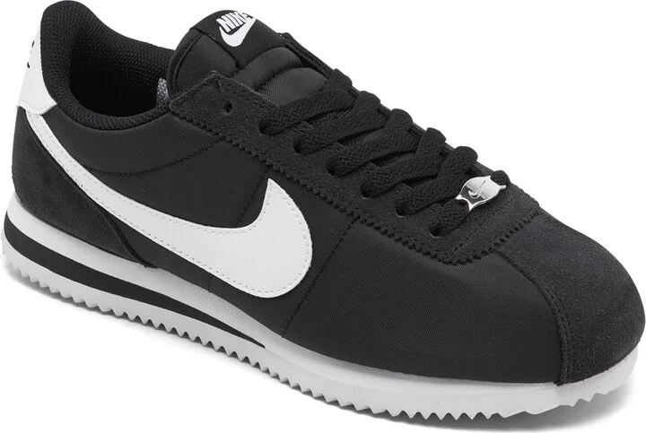 Nike Women's Classic Cortez Nylon Casual Sneakers from Finish Line - Black/white