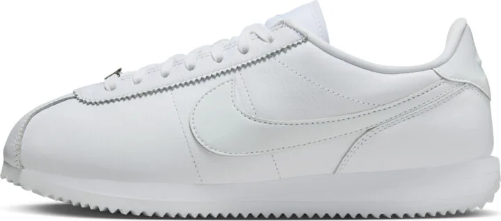 Nike Women's Cortez 23 Premium Leather Shoes in White | FB6877-100