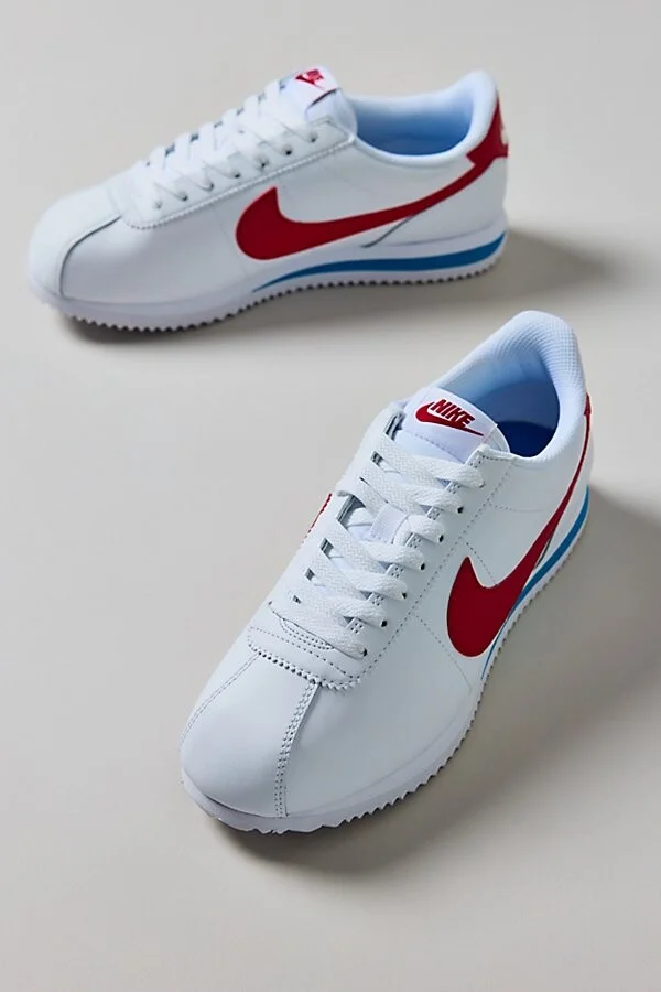 Nike Women's Cortez Leather Sneaker in White/Varsity Red/Varsity - Image 2