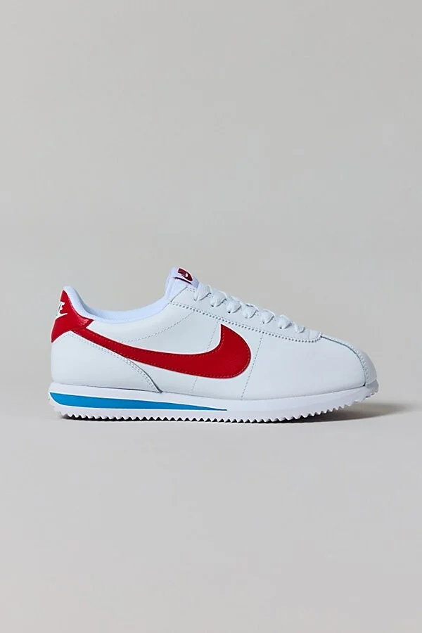 Nike Women's Cortez Leather Sneaker in White/Varsity Red/Varsity - Image 3