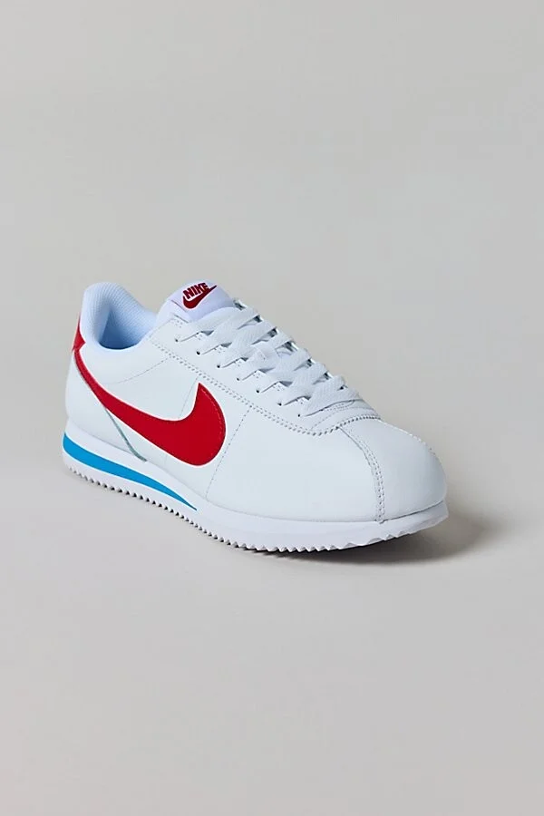 Nike Women's Cortez Leather Sneaker in White/Varsity Red/Varsity - Image 4