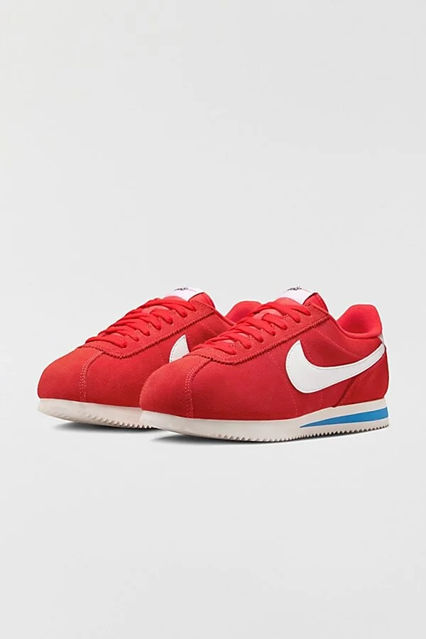 Nike Women's Cortez Sneaker in Lt Crimson/White - Image 2