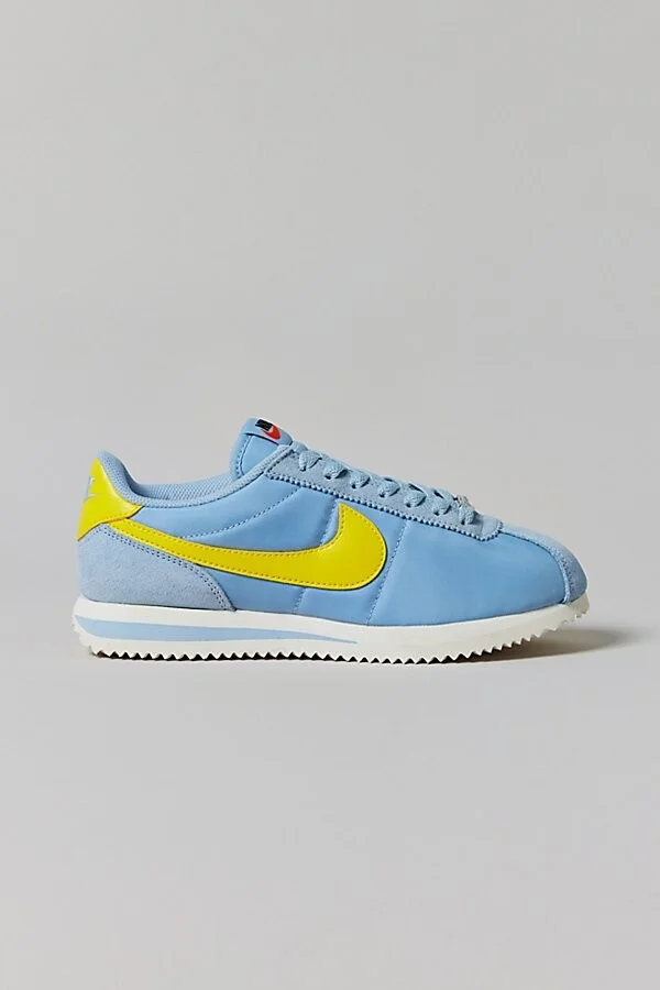 Nike Women's Cortez Textile Sneaker in Light Armory Blue/Lightening - Image 2